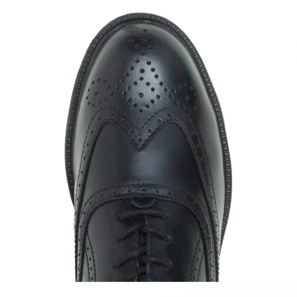 HUSH PUPPIES PROFESSIONALS Black Men's wing tip Oxford STEEL TOE Dress Shoe NEW